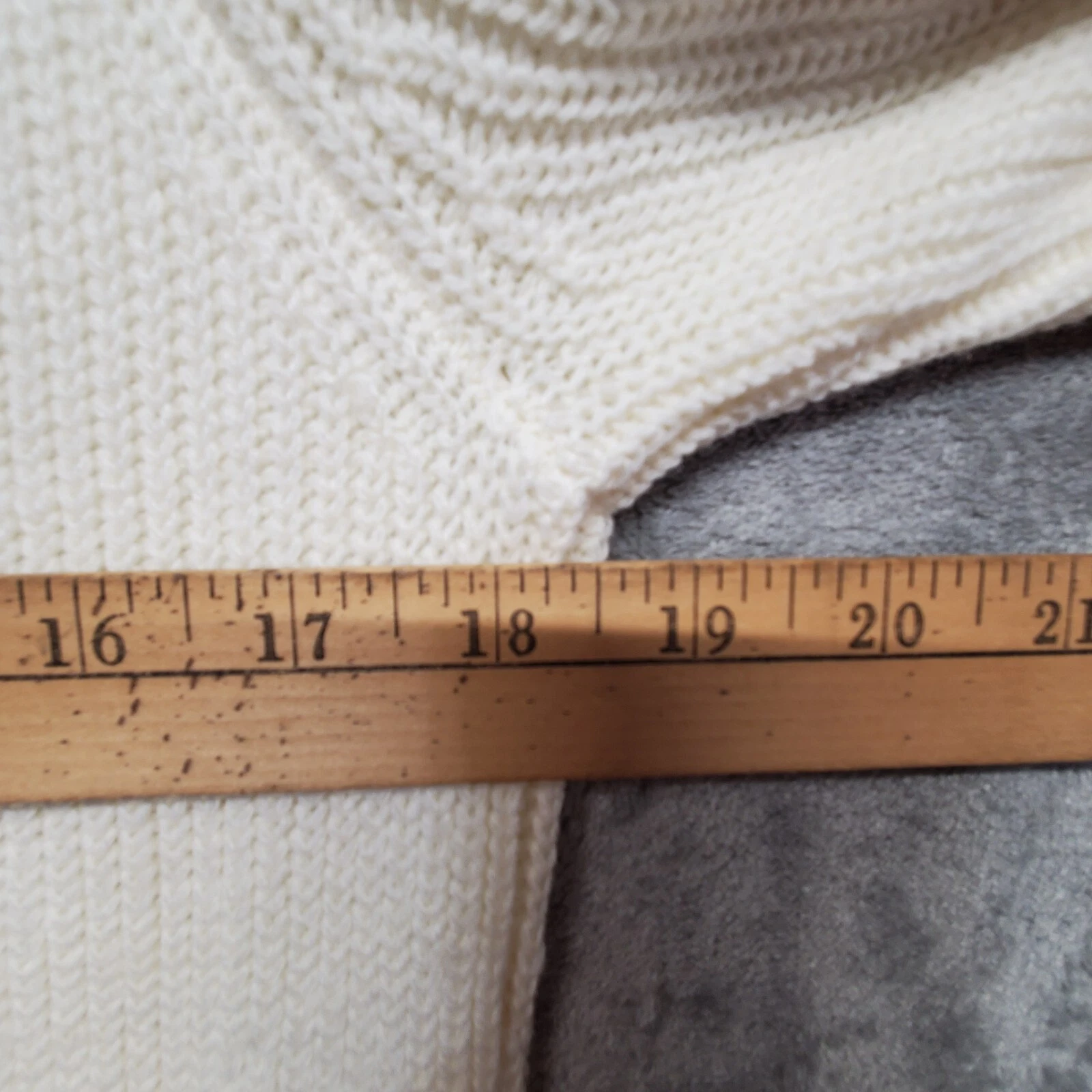 OFF WHITE Maglione donna Lumiere piccolo bianco sporco girocollo maglia tinta unita midi abito tasche