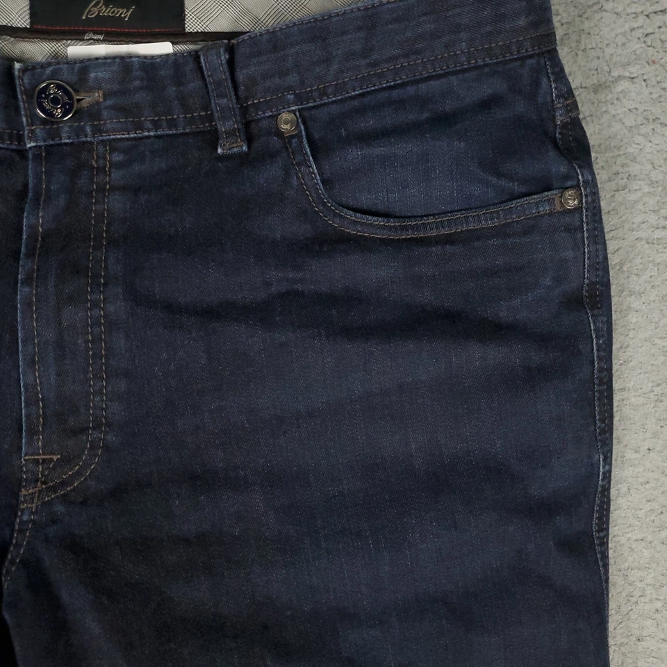 Pantalones de mezclilla Brioni Stelvio para hombre talla 38x30 azul Italia pierna recta* Foto 3 de 4