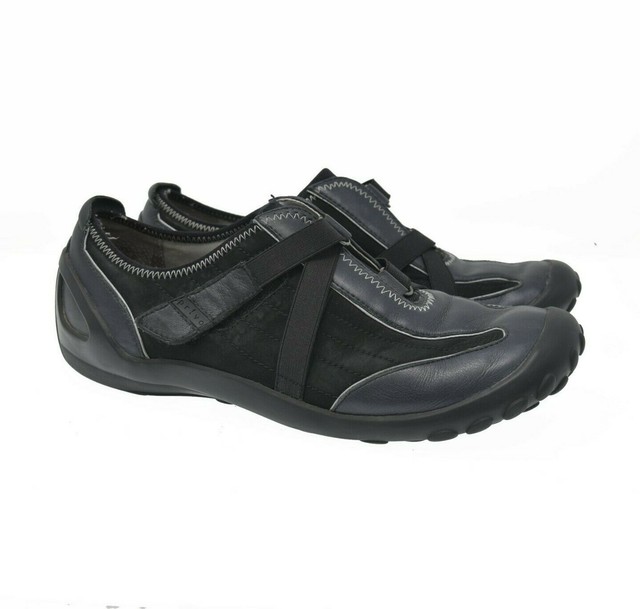 black leather running shoes women's
