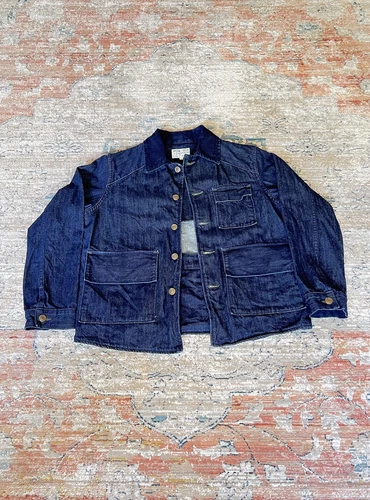 Vintage Imogene + Willie Handcrafted Made in USA Blue Denim Jacket Sz Small video thumbnail