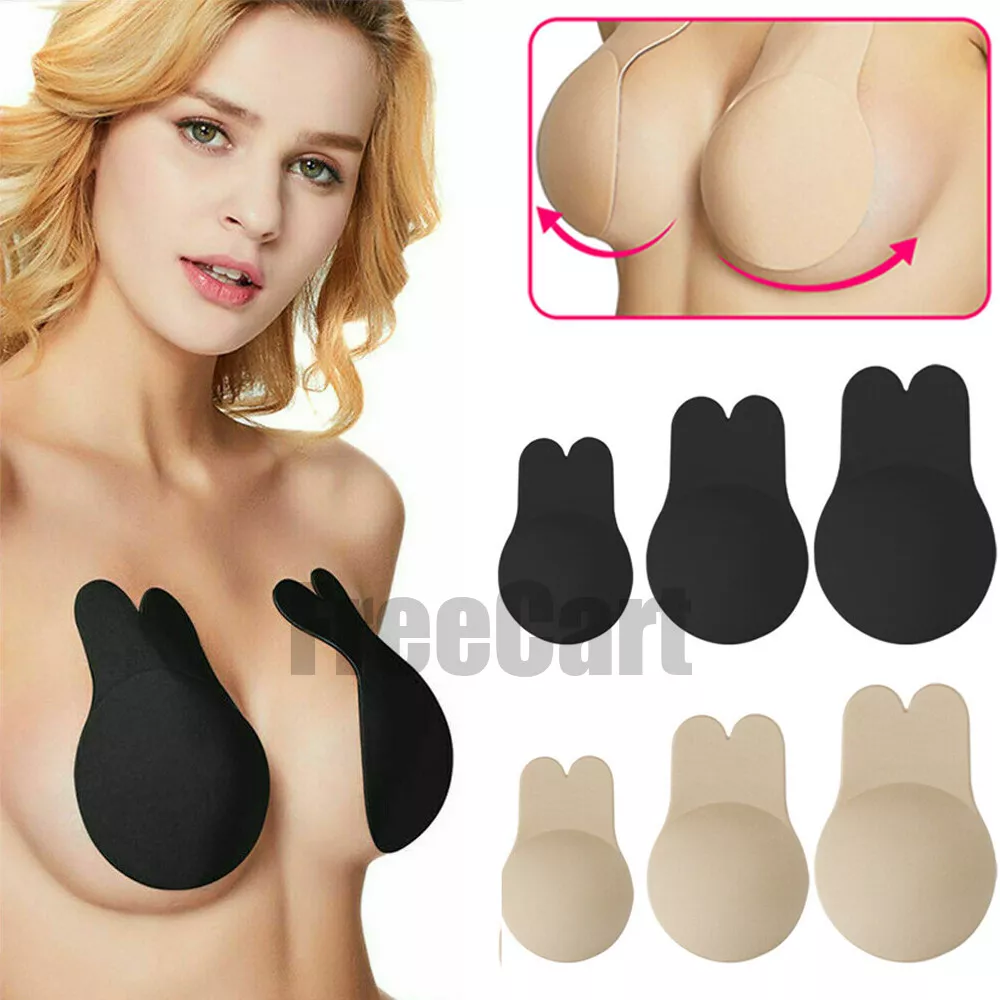 Women Silicone Self Adhesive Pasties Strapless Invisible Bra Brassiere  Magic Push Up 