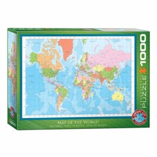 Eurographics Puzzle Carte du monde, géographie, 1000 pièces, 68 x 48 cm, 6000...