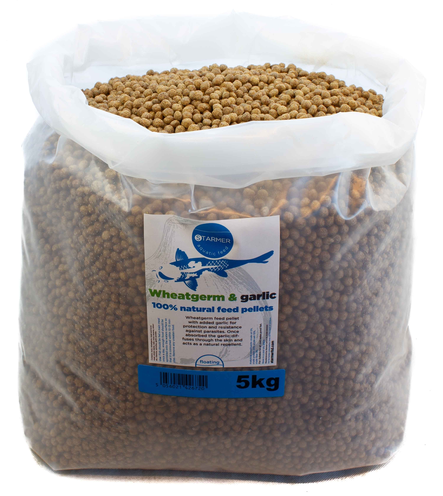 Wheatgerm & garlic floating food pellets for winter feeding koi carp 5kg