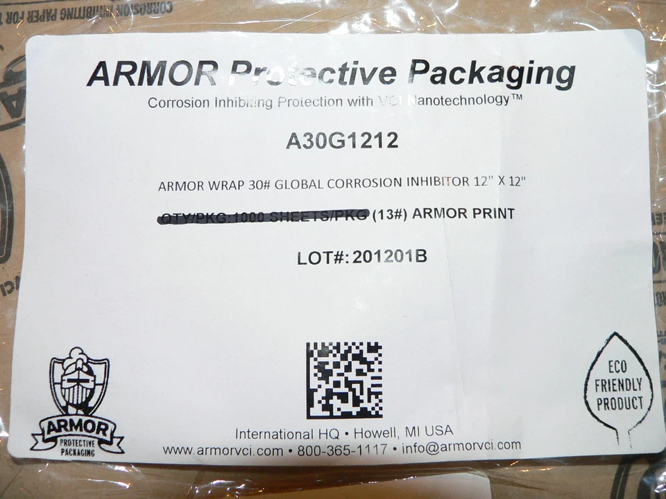 Armor Wrap VCI Corrosion Inhibitor Protective Packaging 12" x 12" Sheets 30 pcs. - Image 3 of 3