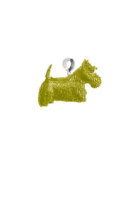 D18 Scottish Terrier GOLD Pewter charm on bail 5mm Hole add to Bracelet necklace
