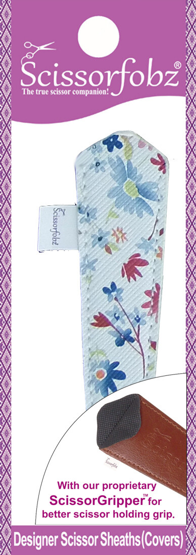 SCISSORFOBZ Designer Scissors Sheath Cover Single Small White Multicolor Floral