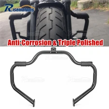 Black Mustache Engine Guard Highway Crash Bar Fit Harley Touring FLHR FLHT FLHX