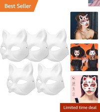 Comfortable Plastic Cat Masks - 5 Pcs Set for Creative Halloween Cosplay