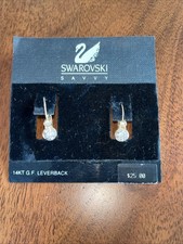 Swarovski Savvy Leverback 14K Gold-Filled Ear...