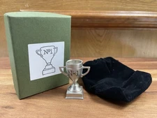 No. 1 Trophy pewter tiny gang gift Dollhouse Miniature 1.5" tall