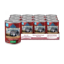 Blue Buffalo Wet Dog Food Rocky Mountain Recipe Red Meat Beef -12.5oz/12ct Pack