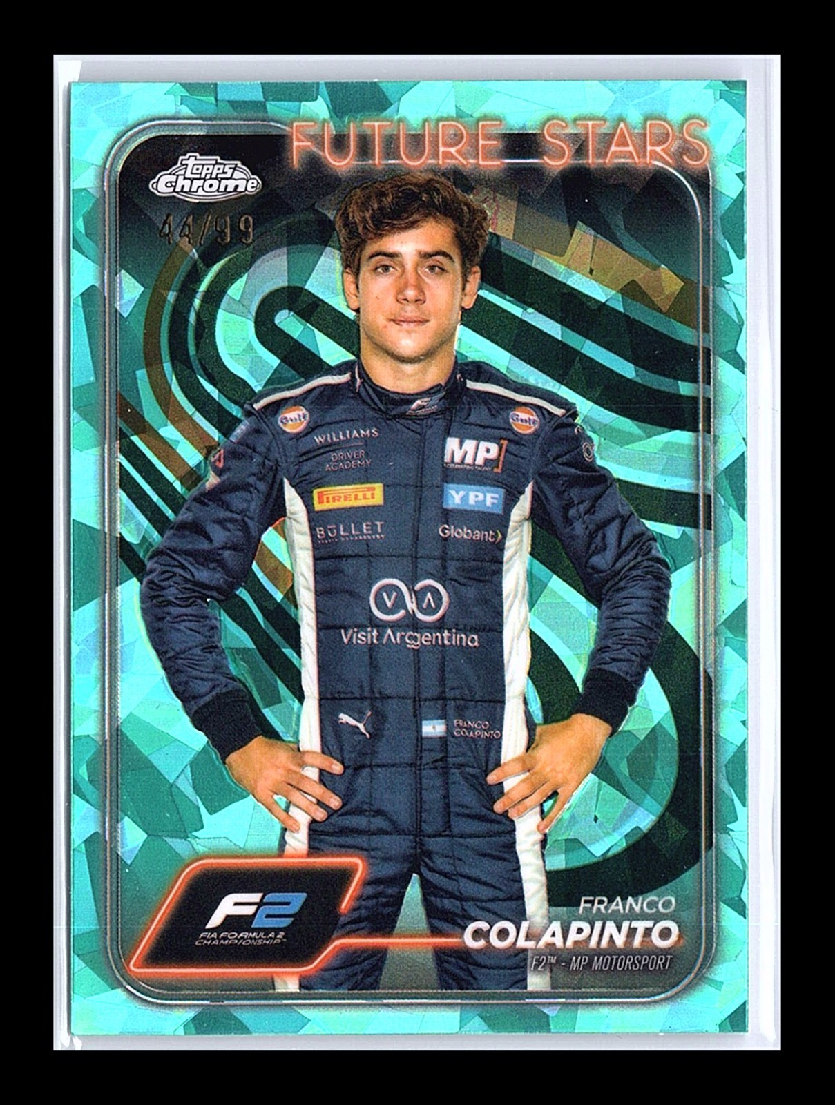2024 Topps Chrome Sapphire Edition Formula 1 24 Franco Colapinto Aqua 44/99
