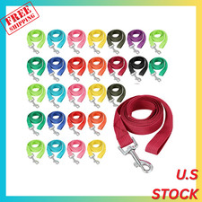 24 Pack Nylon Dog Training Leash Bulk 5 ft Dog Leash for Small and Medium Puppy