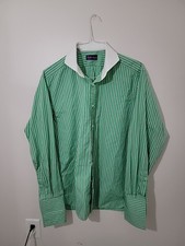 Ralph Lauren Purple Label Vintage Green Shirt Italy Size 17 Made In Italy Men's