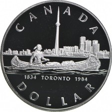 1984 Canada 50% Silver Canadian Silver Dollar - Toronto *4187