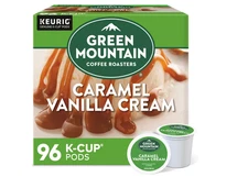 Green Mountain Coffee Caramel Vanilla Cream, Keurig K-Cup Pod, Light Roast, 96ct