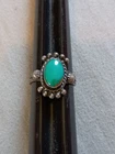 Small Vintage Native American Turquoise Sterling Silver Ring Size 6.