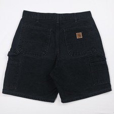 Vintage Carhartt B25 BLK Faded Black Carpenter Shorts Size 32