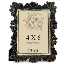 4x6 Vintage Flower Picture Frame, Ornate Antique Photo Frame with Glass Front...