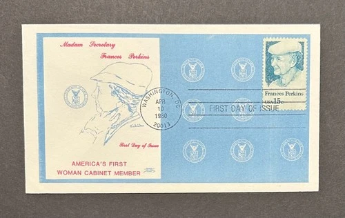1980 US FDC #1821 Frances Perkins Colonial Cachet