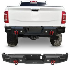 Heavy Duty Steel Rear Bumper Wlight D-rings For 2019-2024 Dodge Ram 2500 3500