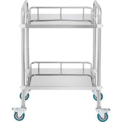 Uimoso Lab Rolling Cart 2-Layer Stainless Steel Medical Dental Lab Serving Cart