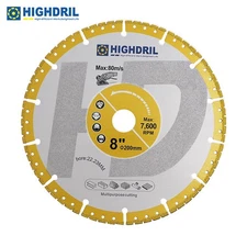 200mm Diamond Saw Blade All Purpose Demolition Cutting Wheel Circular Discs
