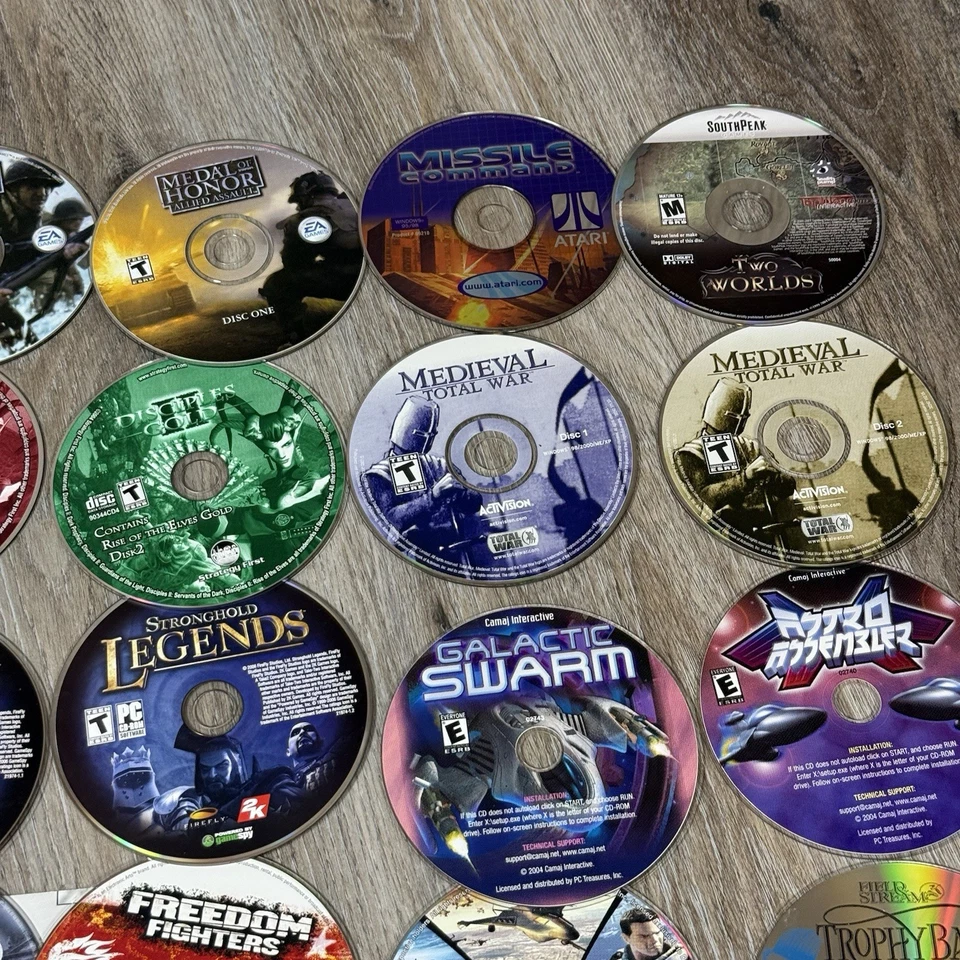 VTG PC Lot of ~ 20 Rare Computer Games: War/Fantasy/Medieval/Mythology/Action - Image 3 of 4