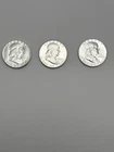 1961 1962 1963 Silver Proof Franklin Half Dollars 3 Coin Lot 90% #1113