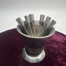 Pottery Barn Stainless Steel Picks & Holder Barware Hors D&rsquo;oeuvres Apps Vtg
