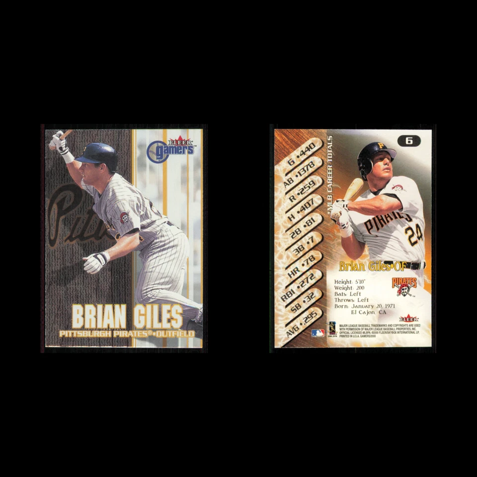 Cartão de beisebol Brian Giles #6 2000 Fleer Gamers Pittsburgh Pirates MLB QUASE PERFEITO - Imagem 3 de 3