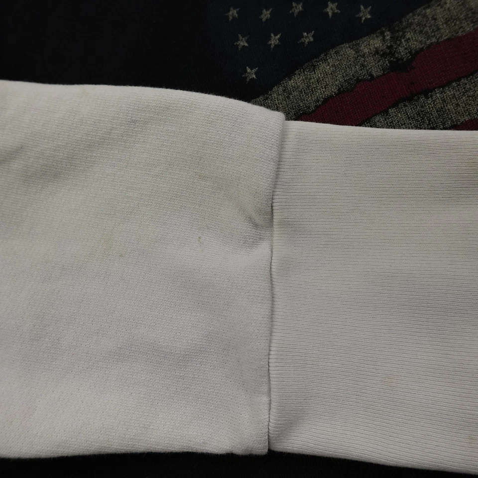 Moletom Ralph Lauren com capuz masculino XL preto logotipo bandeira dos EUA denim suprimento pulôver - Imagem 4 de 4