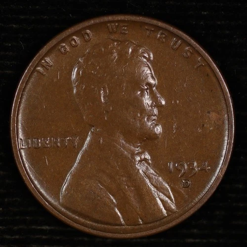 Lincoln Wheat Cent. 1934 D. Extra Fine. Lot # JR-9049-504