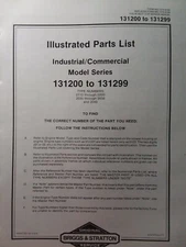 Briggs Stratton 5 hp Horizontal IC Engine 131200 thr 131299 Parts Catalog Manual