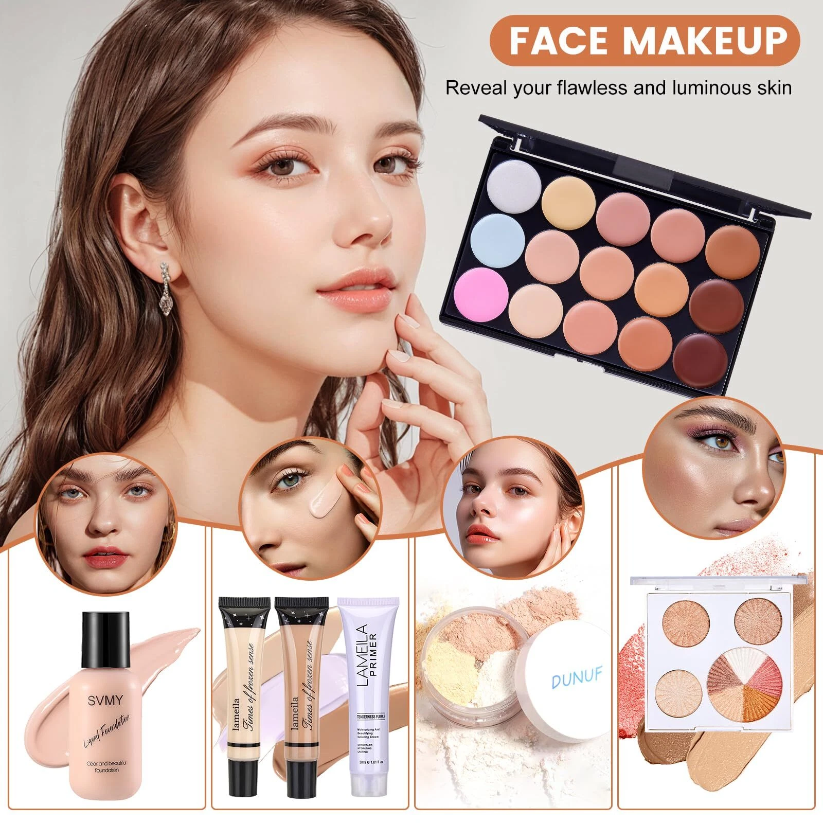 Kit maquillaje todo en uno Maquillaje multiusos Cosmético esencial para mujeres