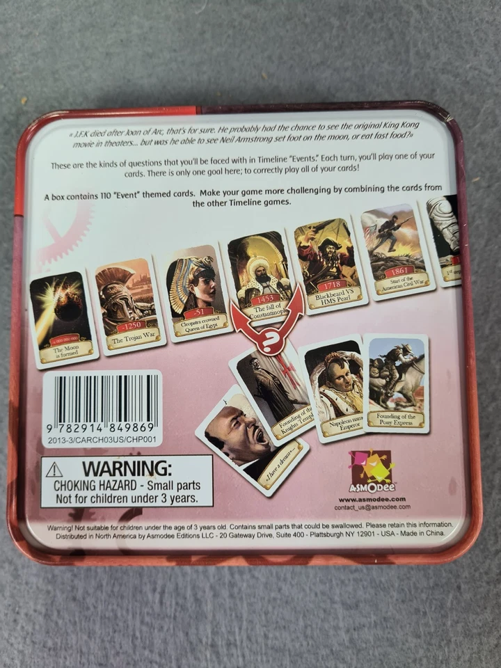 Asmodee Timeline - Historical Events Card Game Tin Box Homeschool Educational  - Image 4 of 4
