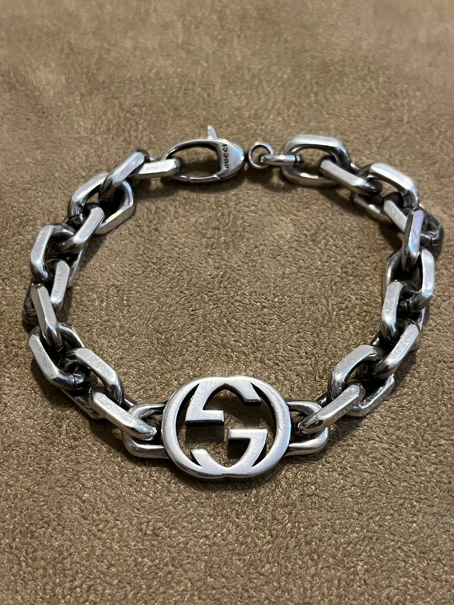 Gucci, Jewelry, Gucci Black And Sterling Silver Vintage Bracelet Very  Heavy