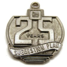 Vintage GM General Motors 25 Year Suggestion Plan Award Charm Pendant Medal Fob
