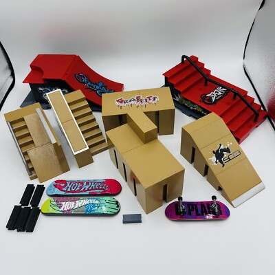 Finger Board Ramp Bundle Finger Board SC8 Grey Tan Stairs Hot Wheels Tech Deck
