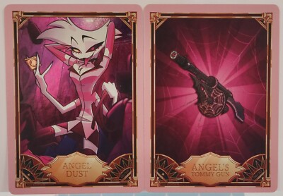 Angel Dust + Tommy Gun Hazbin Hotel Trading Card PINK FOIL