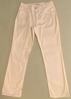 Jones New York Jeans Womens 10 White Denim Sutton Straight Slim High Rise 32x32