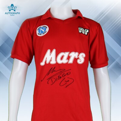 Diego Maradona Signed Napoli Red Mars Shirt w/COA | eBay