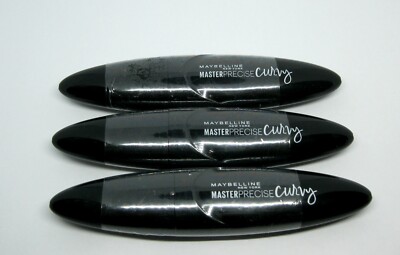 3 x MAYBELLINE MASTER PRECISE curvy Eyeliner, 01 BLACK / schwarz