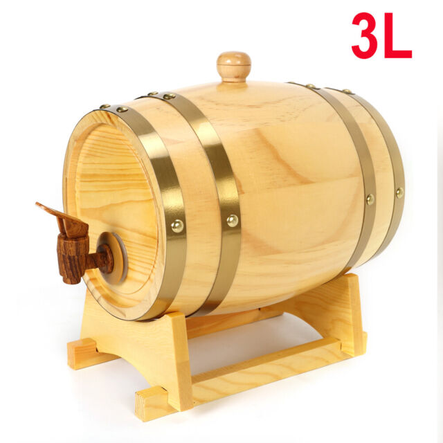 Wooden Barrel for Storage Or Aging Wine Whiskey Decanter Set Crystal Size : 5l Oak Barrel Wine Barrel with Faucet WJJ Whiskey Decanter Crystal Oak Barrel 3//5 // 10L Wine Barrel Dispenser