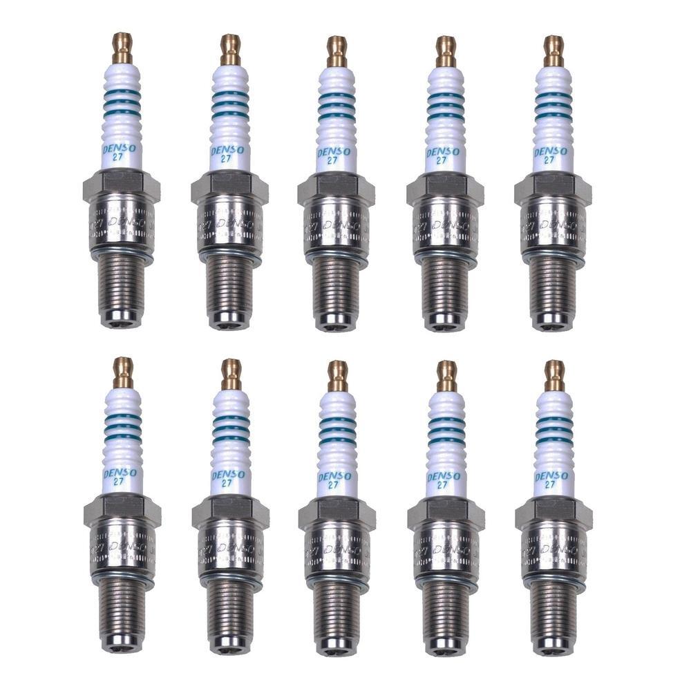 Denso Set of 10 Double Platinum Spark Plugs Gap 0.032 For Audi R8 5.2L V10