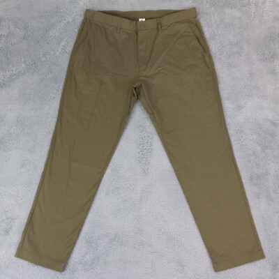 Fabletics Pants Men 38X32 Green High Side Chino Business Slim Fit Office NEW