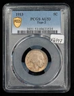 1913 5c Indian Head Buffalo Nickel - Type 2 - PCGS AU 53 - SKU-X6997