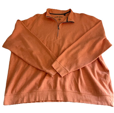 ORVIS Mens XXL Quarter Zip 100% Pima Cotton Pullover Trout Bum Fly Fishing
