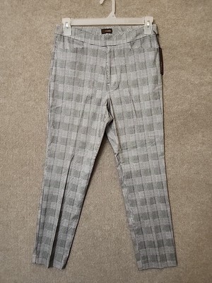 Crosby Madison Classic Trouser Pants Womens 10 Black White Glen Plaid Career NEW