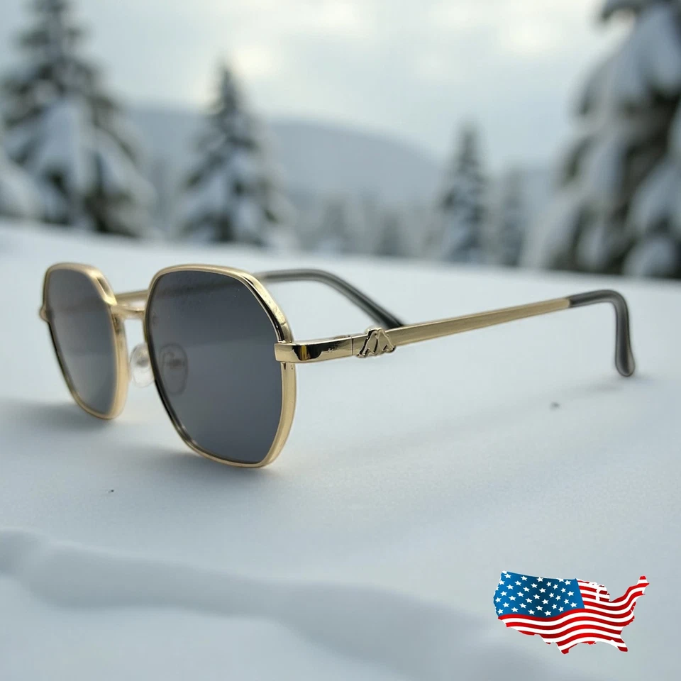 Geniales gafas de sol clásicas para hombre y mujer con marco dorado lentes negras sofisticadas Foto 2 de 3